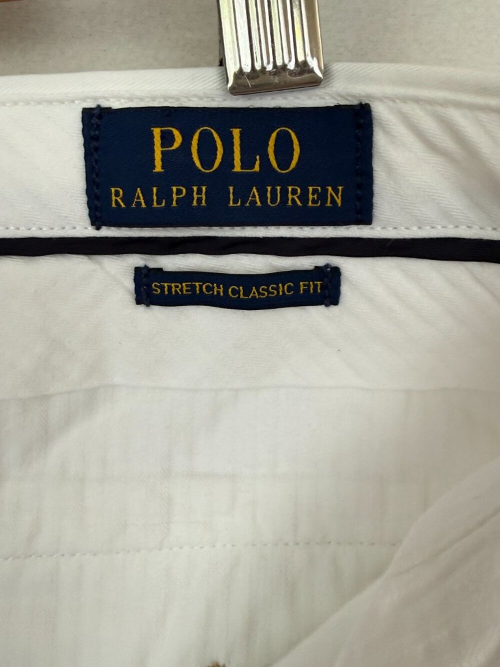 Polo Ralph Lauren Shorts Men 32 White Stretch Classic Fit Flag Embroidered Chino - Picture 4 of 13